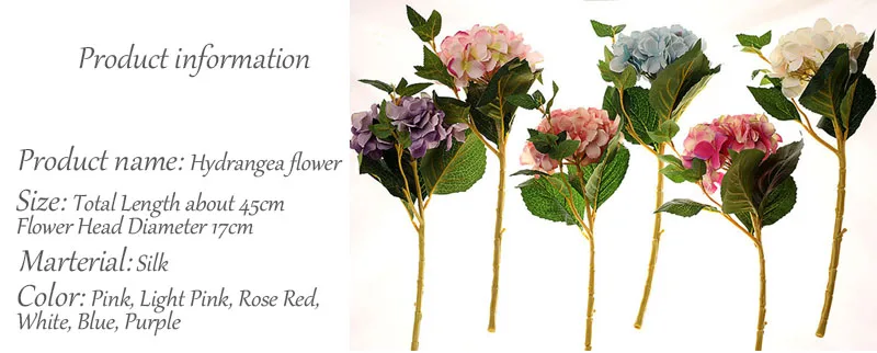 Flone Artificial Silk Flower Branch California Hydrangea Flowers Fake Flowers Wedding Party Accessories Living Room Decoration (36)