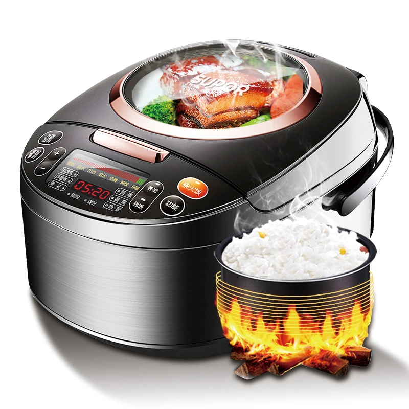 

Household Intelligent Rice Cooker Rice Cooker 4L 2-6 People Panoramic Window A Key Chai Fire Rice Function
