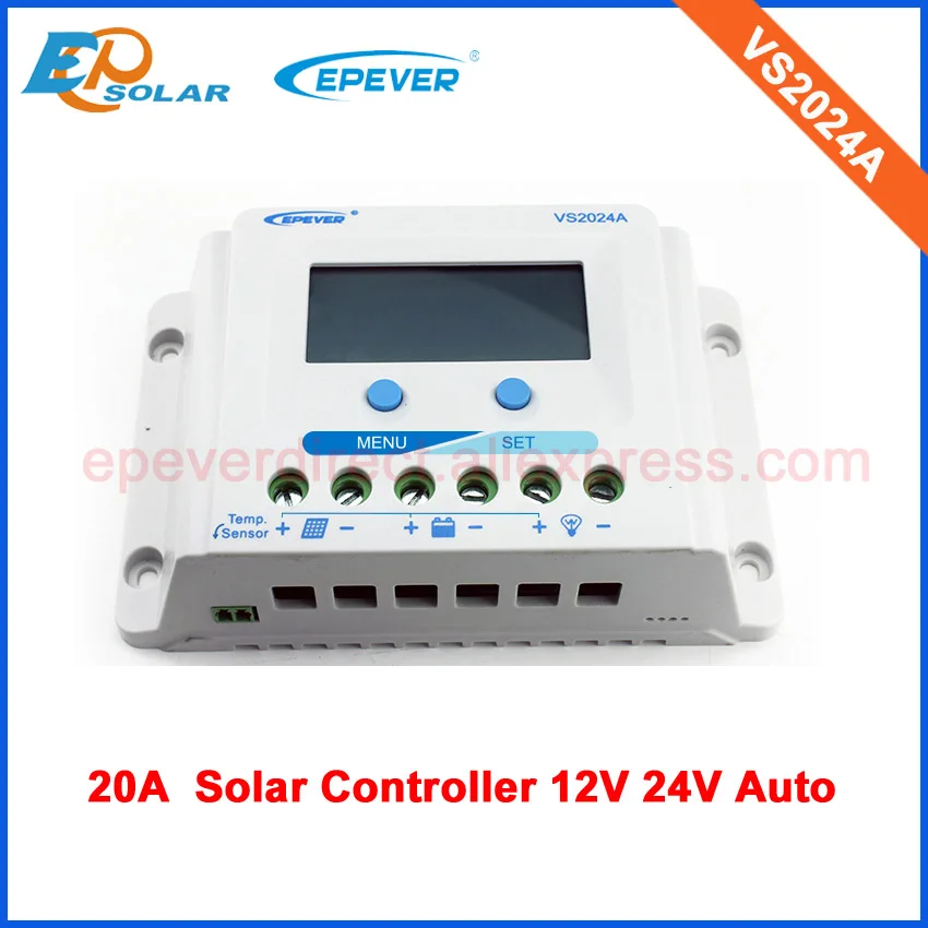 

solar portable panel controller high quality VS2024A 20A 20amp for home use 12v 24v auto work