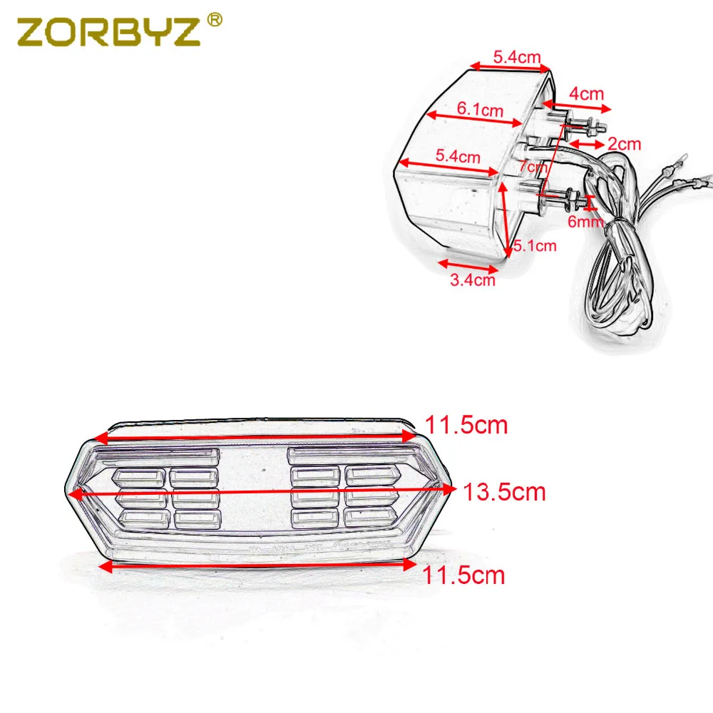 ZORBYZ черный светодиодный хвост тормозной поворотники Light для Honda гром MSX 125 CBR650F CTX700 CTX700N мотоцикл