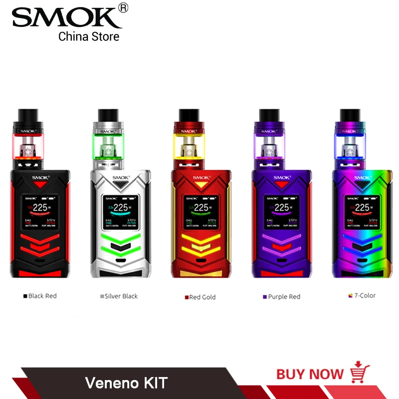 

SMOK Veneno Kit 225W Mod TFV8 Big Baby Light Edition Atomizer V8 Baby Q2 T8 Coil VS MAG Alien G-PRIV 2 Electronic Cigarette