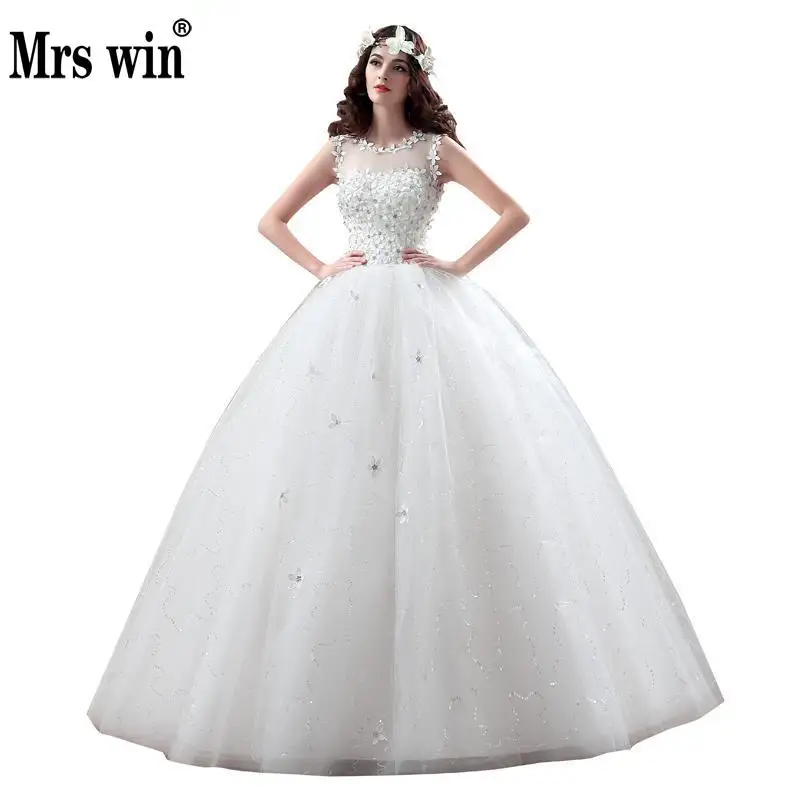 Новое поступление корейский стиль большой размеры Свадебное платье кружево свадебное платье с вышивкой индивидуальный заказ Размер 004
