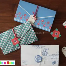 Новая мода Цветок Путешествия Конверт Стиль карты набор(4 шт./компл.)/карты конверт/