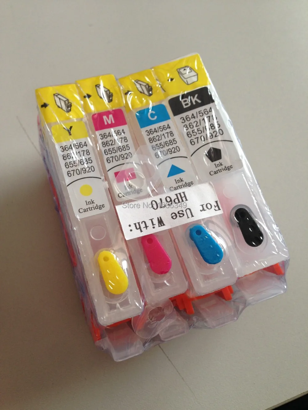 4 pcs,Refillable Ink Cartridge for HP 862 XL ,show ink chip,Used For Hp Photosmart d5460 d7560