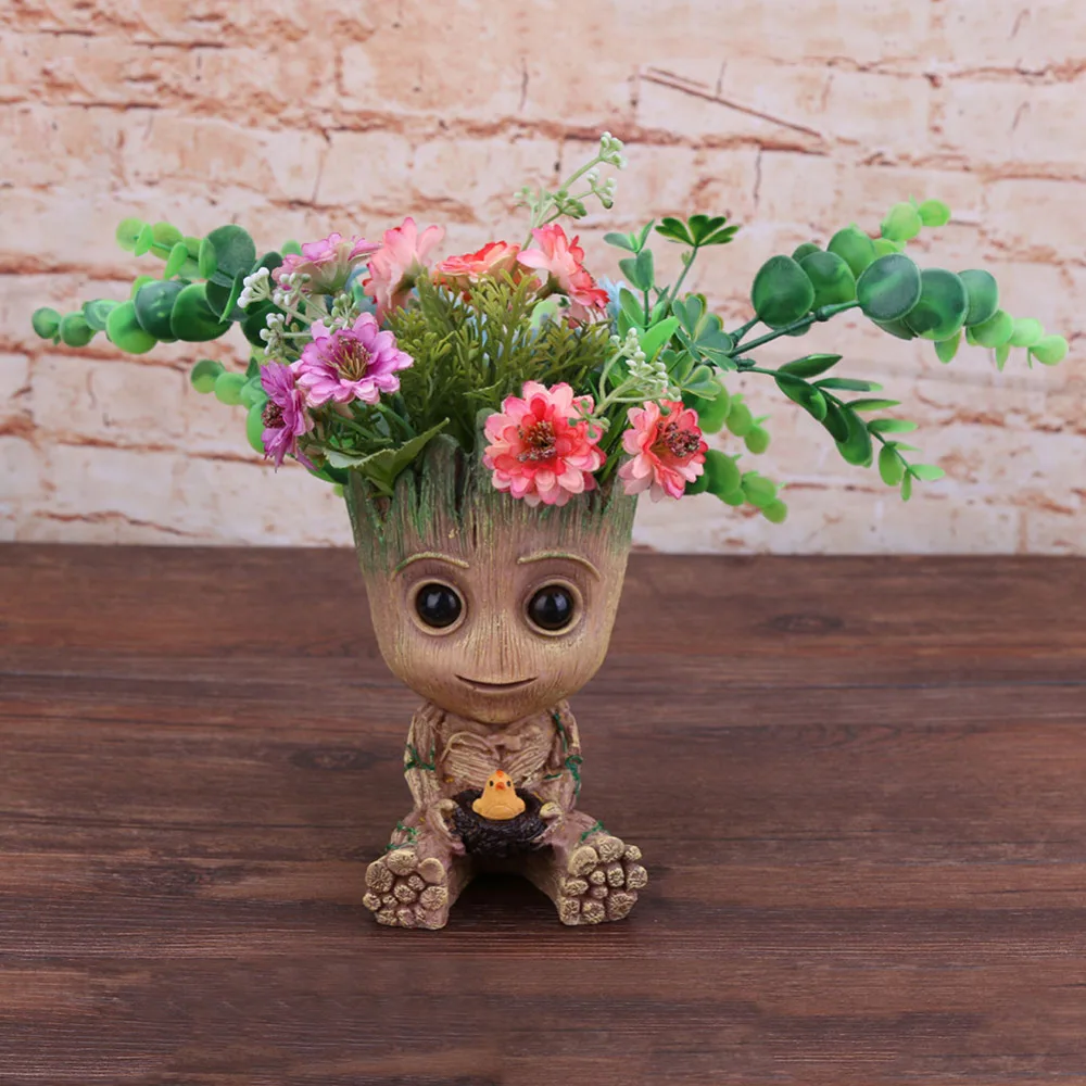 

Baby Groot Flowerpot Flower Pot Planter Action Figures Toy Tree Man Cute PVC Model Toy Pen Pots Gift