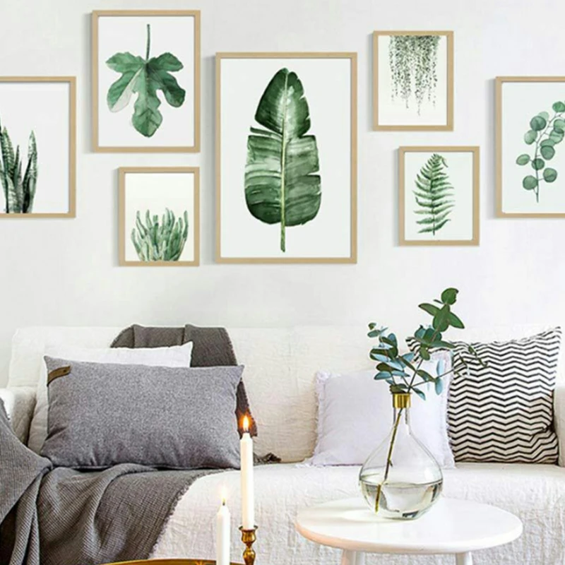 

Waterproof Green Plant Canvas Picture Art Print Poster Sheet Painting Unique Design Fresh Wall Pictures Unframed Home Decor New