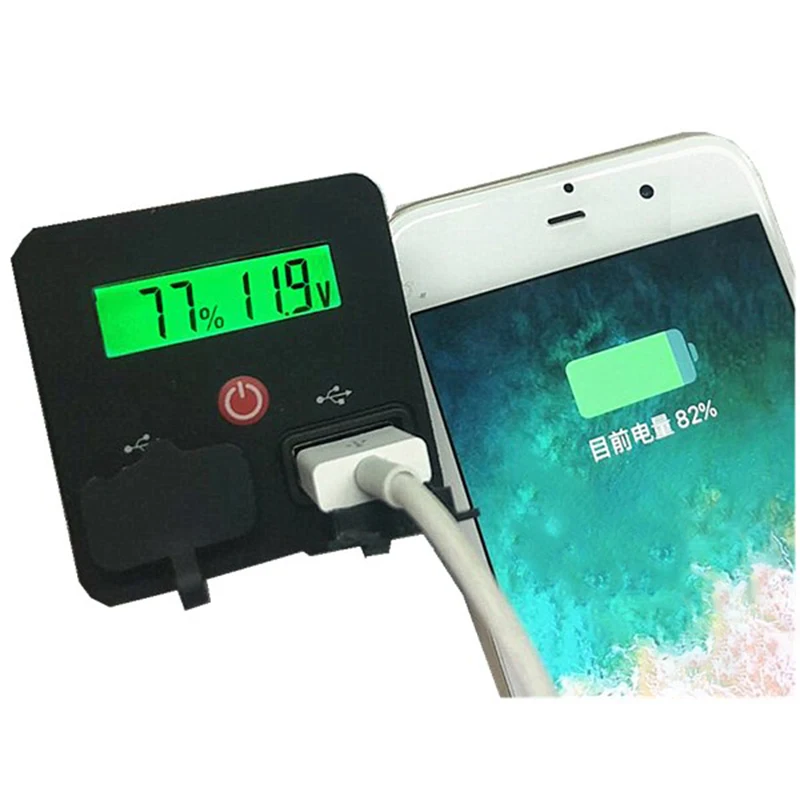 

JS-CU3 Battery Capacity Indicator Voltage Display Module Phone Charge Tester 12V 24V 3S 5S Li-ion Lifepo4 Lead Acid Double USB