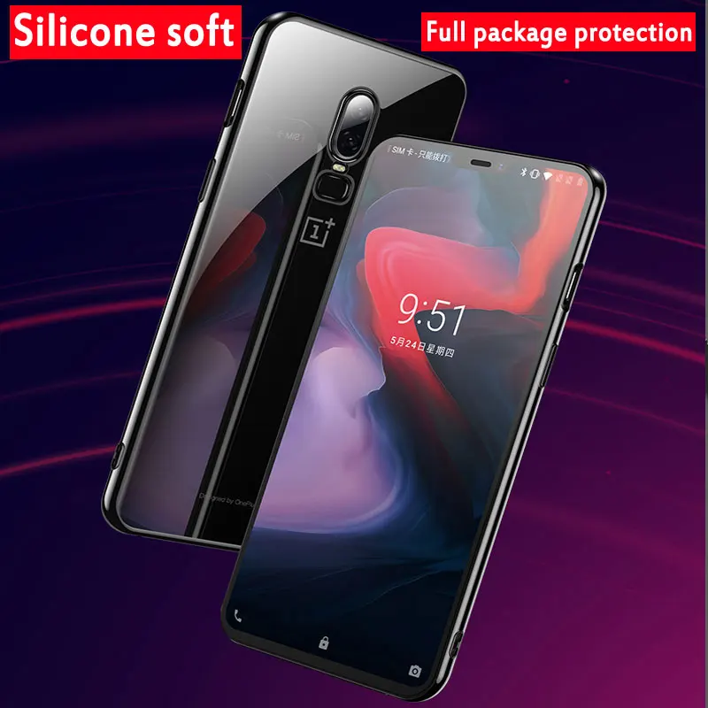 

For OnePlus 6 5 5T Case Luxury Soft Laser Plating Phone Case For One Plus 6 5T A5010 Clear ultra thin Protective Back Cover 1+6