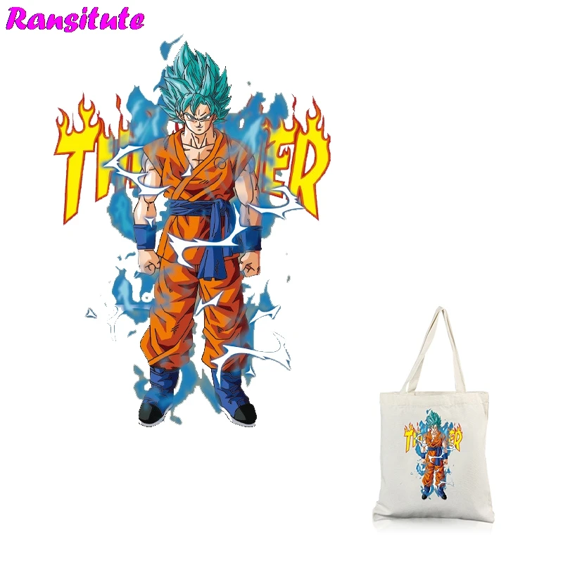 Ransitute R318 Dragon Ball можно стирать и термопечать Термотрансферная футболка аппликация нашивка на рюкзак