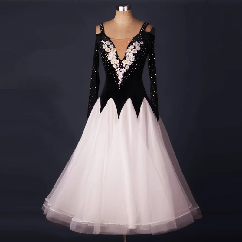 New Ballroom dance costumes sexy senior stones ballroom dance dress for
