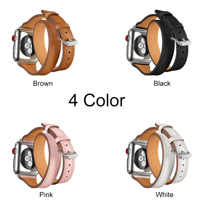 Ремешок из натуральной кожи для apple watch band 38 мм 42 браслет 40 iwatch 4 44 series 3 2 1