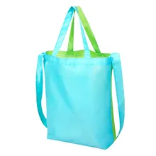 Двухцветная сумка через плечо, Эко сумка для покупок, Женская Складная полиэфирная сумка, сумки для дома, супермаркета, многоразовая сумка для продуктов