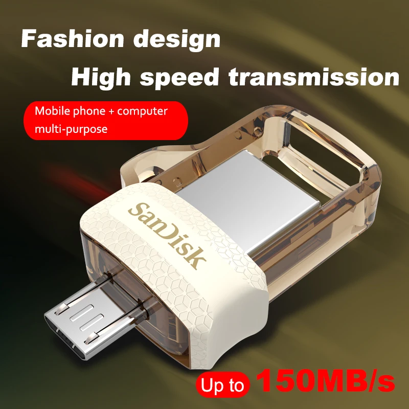 Sandisk sdd3 экстремально высокая скорость двойной OTG USB флеш-накопитель 32 ГБ флеш-накопители 150 м/с флешки USB3.0 usb флешки новые версии