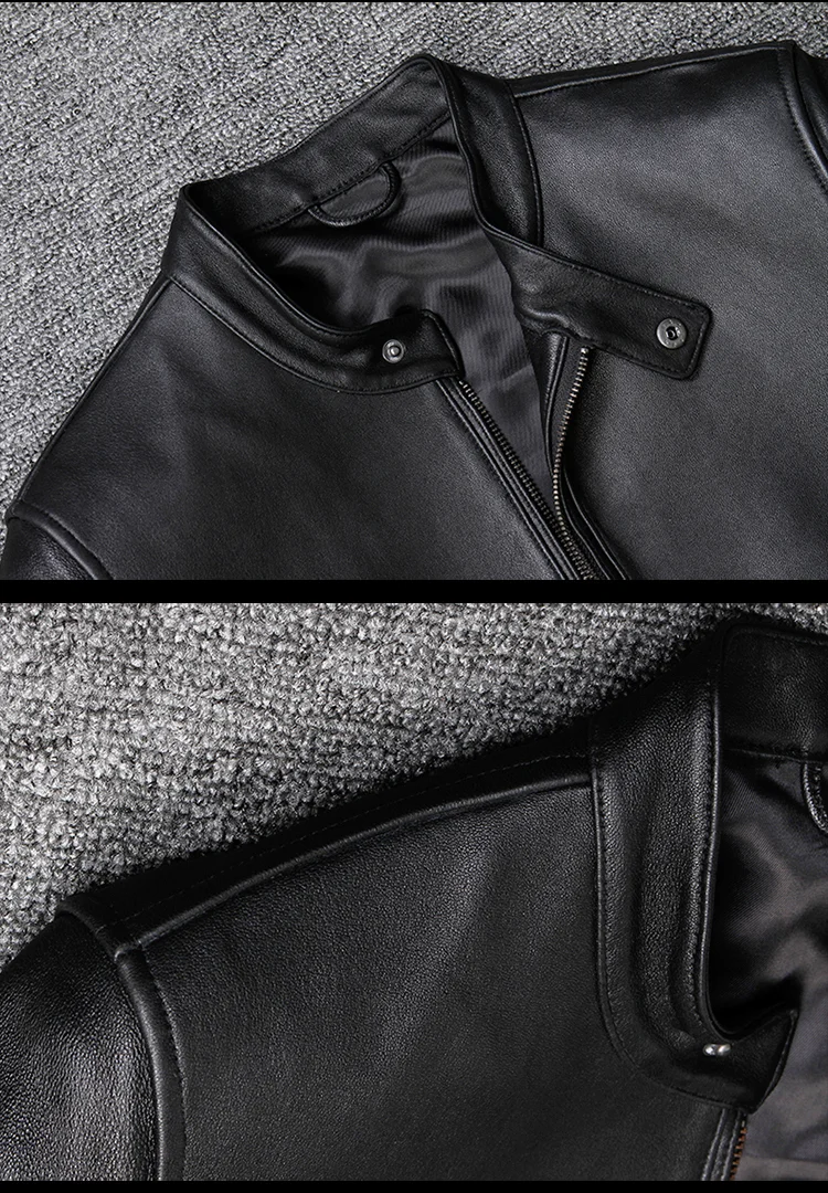 AYUNSUE, весенне-осеннее Мужское пальто из овчины, куртка из натуральной кожи, Мужская Корейская мотоциклетная куртка-бомбер, мужское короткое пальто B681 KJ1458