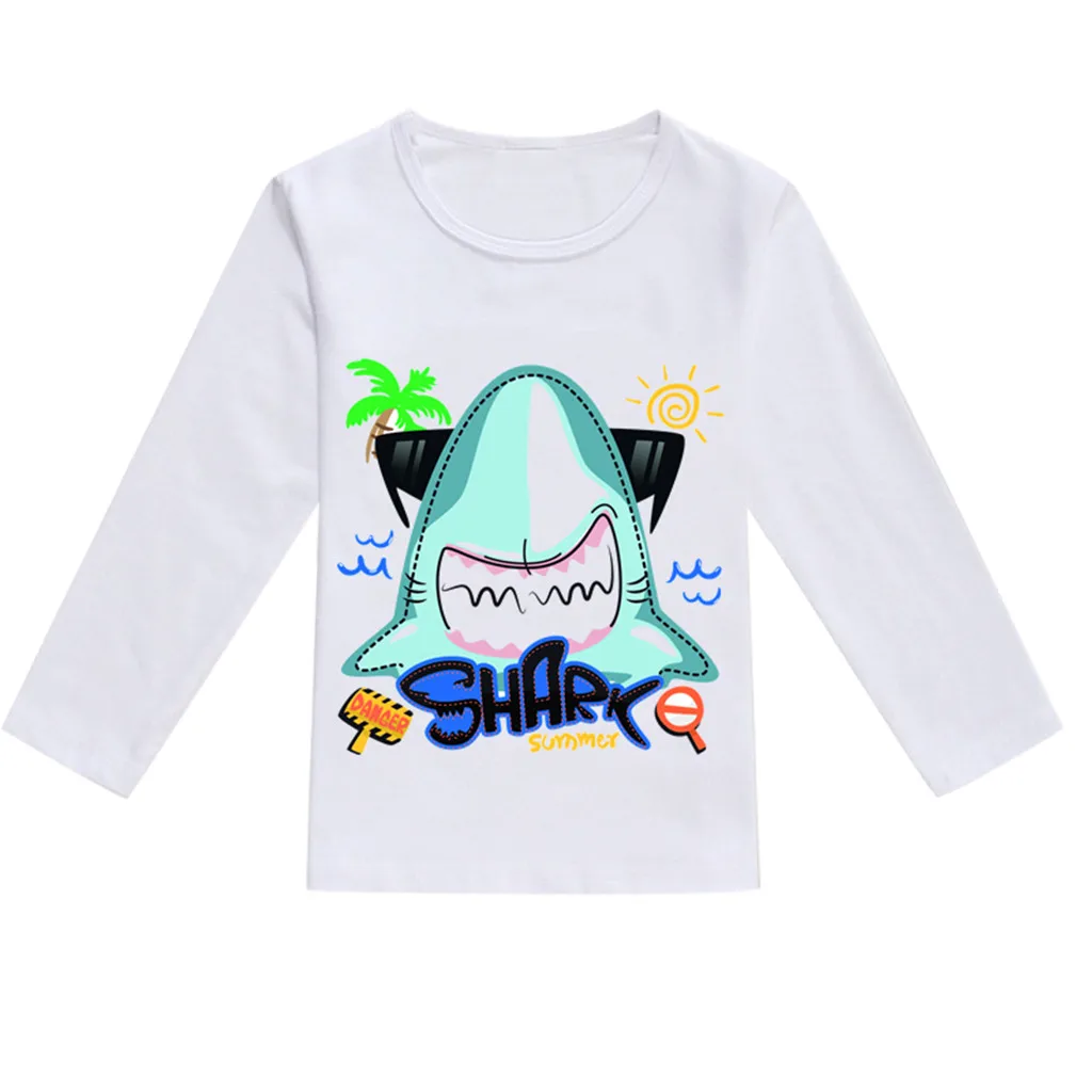 Детская футболка с длинными рукавами с рисунком кота и динозавра; топ с принтом осьминога для маленьких мальчиков и девочек; Весенняя футболка; camiseta