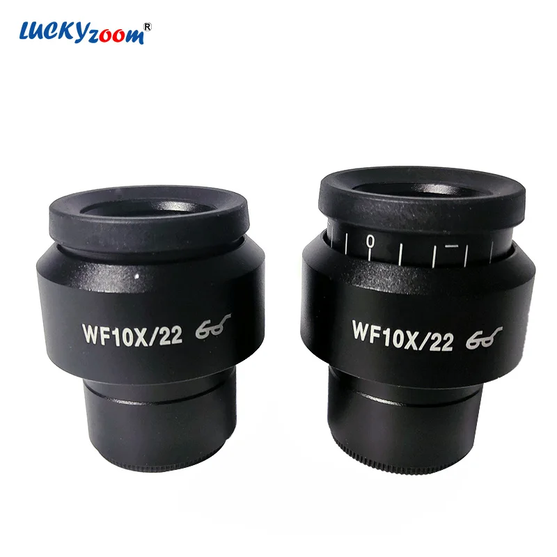 Lucky Zoom Professional&nbsp;2pcs Adjustable Stereo Microscope Eyepiece 10X Brand 22MM Wide Field Binocular Trinocular Microscope Oculars Microscopio Lens
