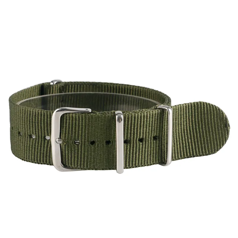 

Army Green 22mm Band Width Fabric Nylon Canvas Wrist Watch Band Strap Stainless Steel Buckle Sports Mens Womens