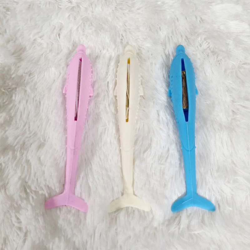 

Cat Mint Toy Silica Gel Dolphin Cat Self-Hello Artifact Bite, Brush Tooth, Clean Tooth and Molar Bar Automatic Cat Player
