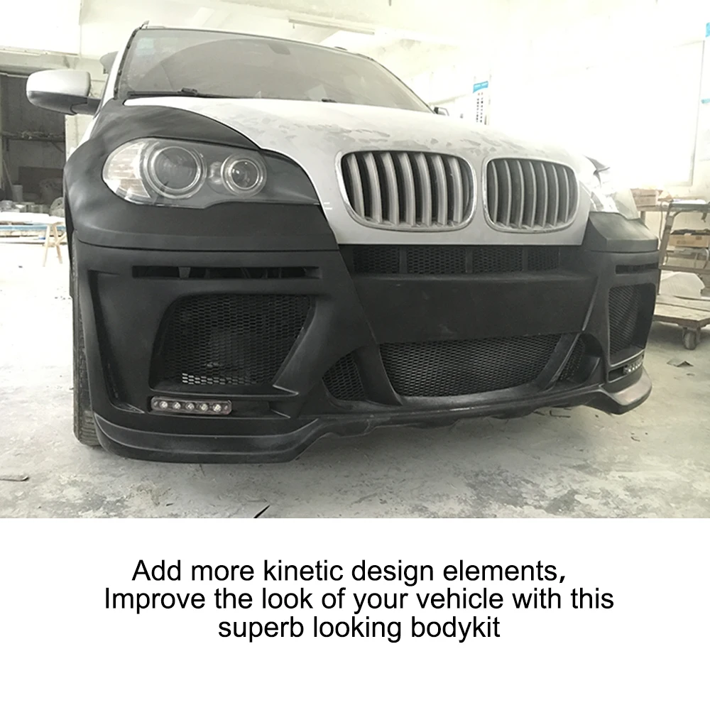 Неокрашенный FRP Черный Автомобильный бампер набор для BMW X5 E70 4 двери 2007 2013|for bmw|car