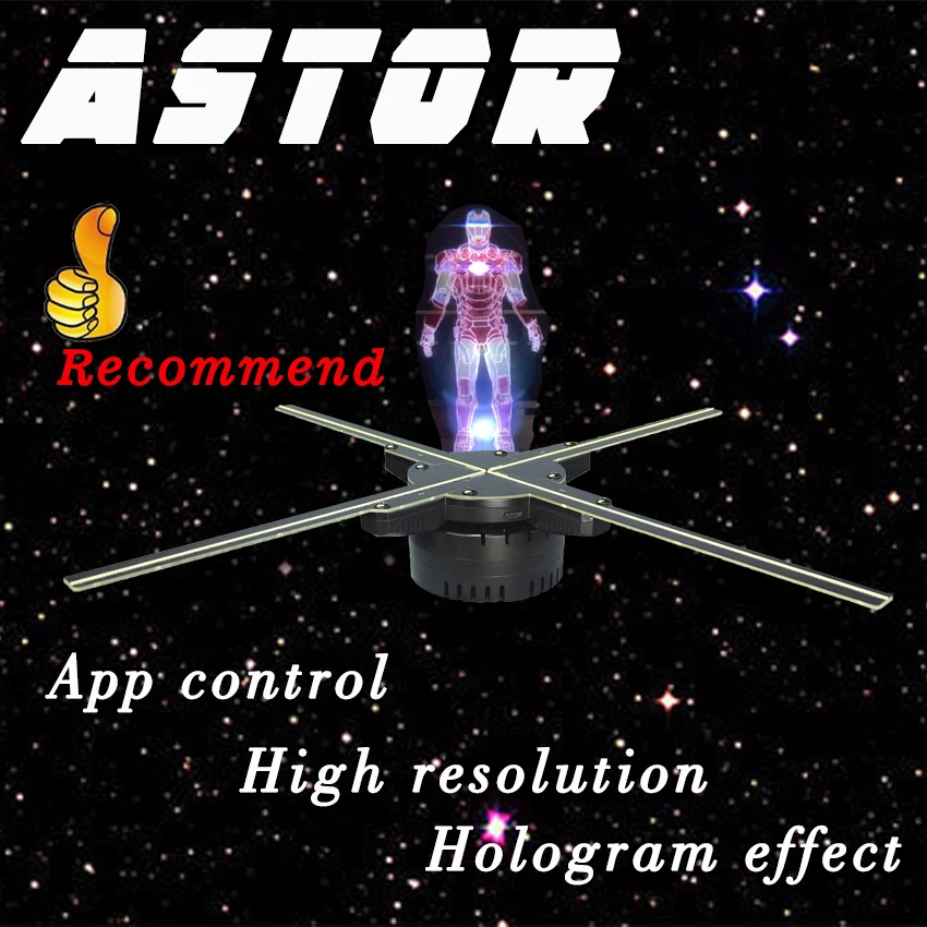 

50cm 3D hologram fan wifi app control fan screen holographic display holographic advertising light led fan hologram indoor show