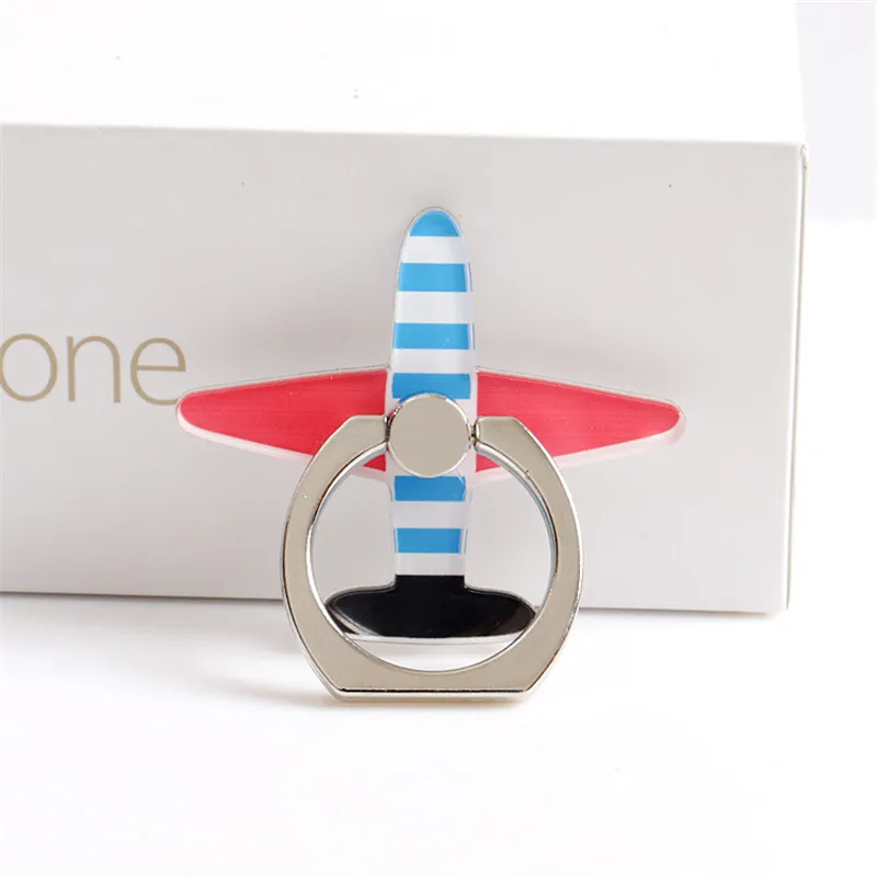 

10Pcs Universal Metal Finger Ring mobile phone holder Stand Cartoon Hot Air Balloon Airplane Pattern Smartphone Ring