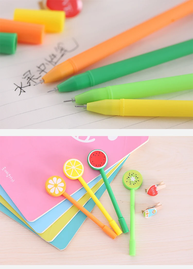 kawaii Ручка 60 шт. креативные апельсин лимонные ручки для школы офисные письма милые ручки стационарные stylo