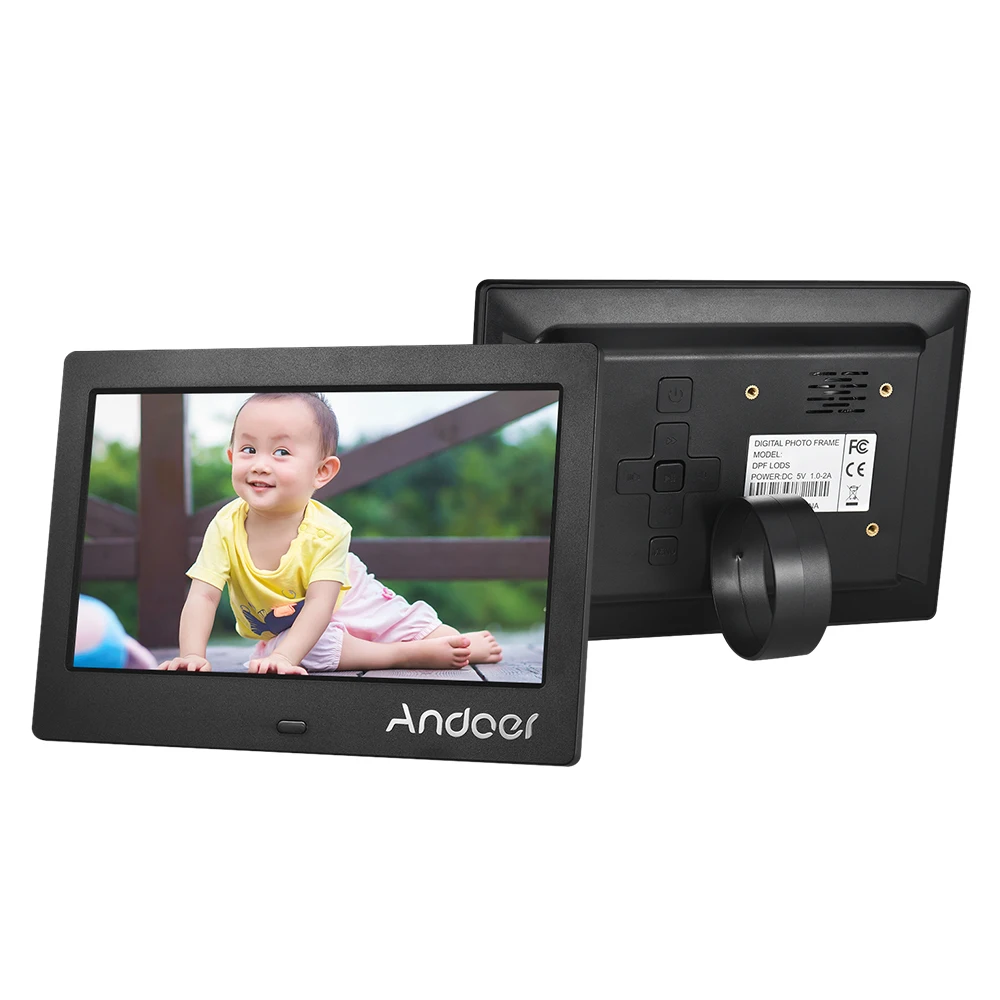 Andoer цифровая фоторамка 7 дюймов ips HD экран 1024*600 цифровой альбом поддержка воспроизведения музыки видео часы будильник функция Calender