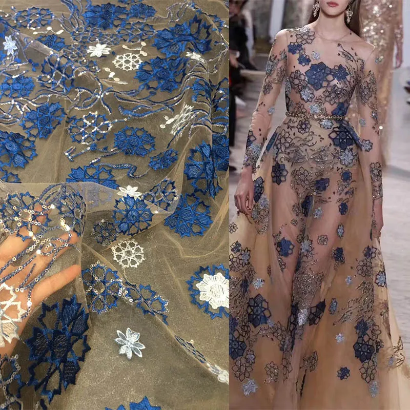 

african lace fabric 2018 high quality lace off beige new lace cotton Bead Wedding dress free shipping DI AY SI ZL178