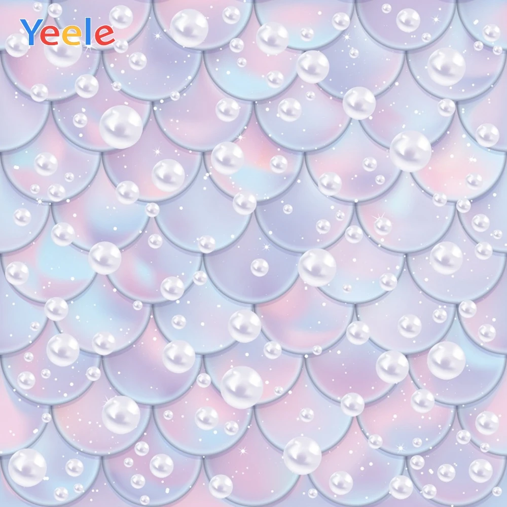 

Yeele Cartoon Mermaid Fish Scales Pearl Wall Portrait Scene Baby Photography Backdrop Photographic Background For Photo Studio