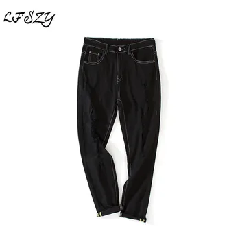 

Jeans Men 2019 Men's Black jeans Men's Stretch Slim Korean version of the trend of Casual pants Men's Straight Denim pants