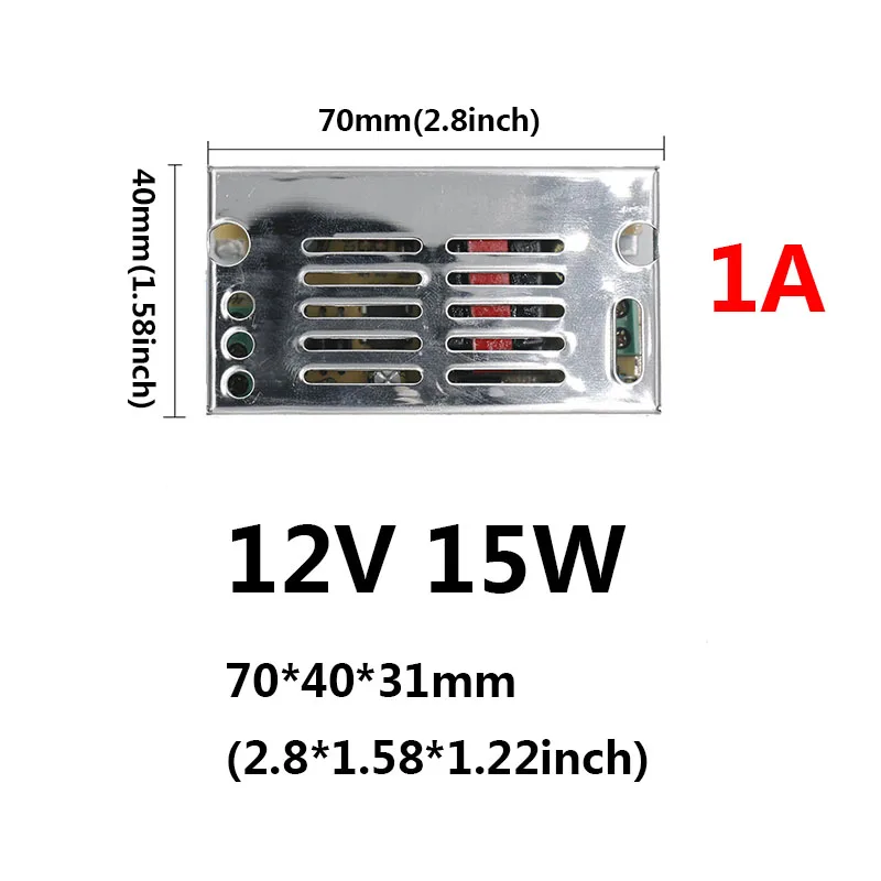 DC12V светодиодный Driver12W/15 Вт/24 Вт/25 Вт/36 Вт/60 Вт/80 Вт/100 Вт/120 Вт светодиодный s Питание постоянный ток Напряжение Управление светильник переменного тока трансформаторы - Цвет: 1A 15W 12V