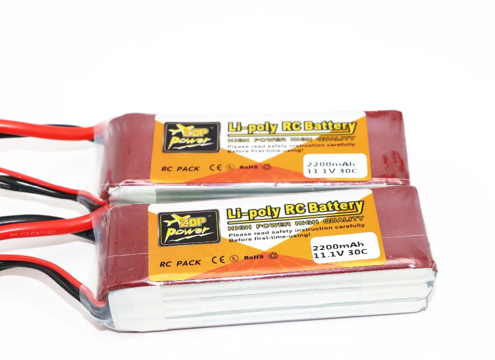 2pcs lot ZOP Power 3S 11 1V 2200mAh 30C Lipo Battery T Plug For font b