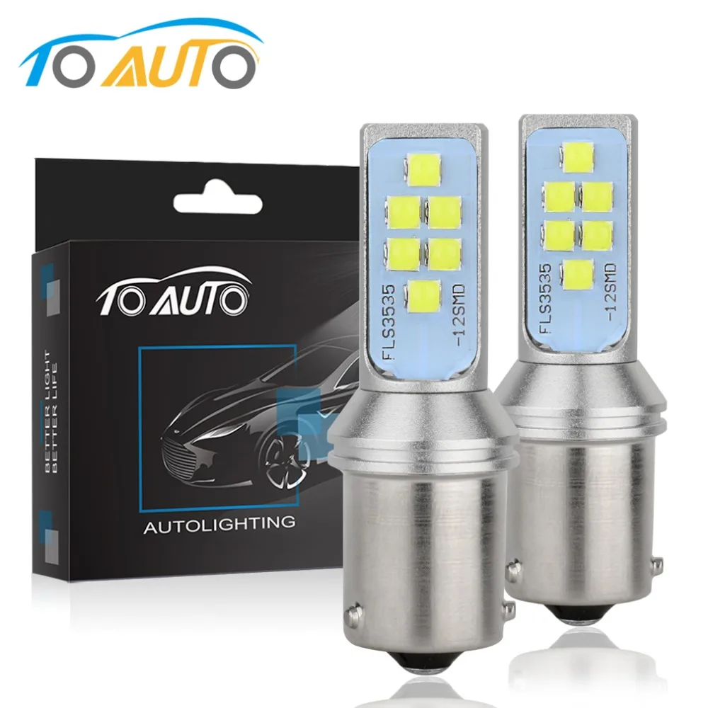 2 шт. автомобисветодиодный светодиодные лампы 1156 BAU15S PY21W 3535 лм | Автомобили и
