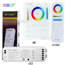 MiLight 2.4G wireless 8 Zone FUT089 remote;B8 Wall-mounted Touch Panel;LS2 5IN 1smart led controller for RGBW RGB+CCT led strip