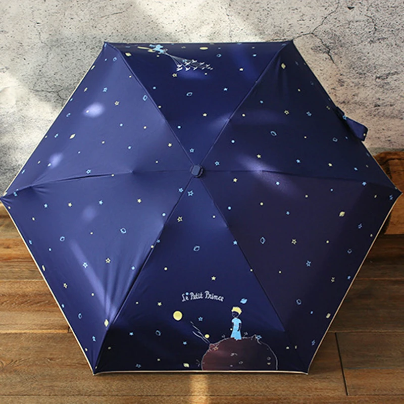  Quality Mini Pocket Umbrella Women Sunny and Rainy Mini Fashion Folding Umbrellas The Little Prince