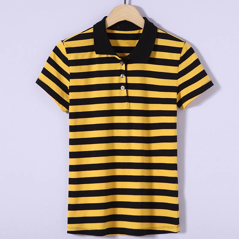 

KEQI 2018 New Fashion Cotton/Modal Woman Slim T-shirts Black Green Navy Yellow black stripes Striped Drop Shipping D2001