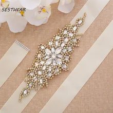Бусины свадебный пояс, лента кристалл свадьба створки стразы свадебный пояс золото для женские вечерние платья J101G