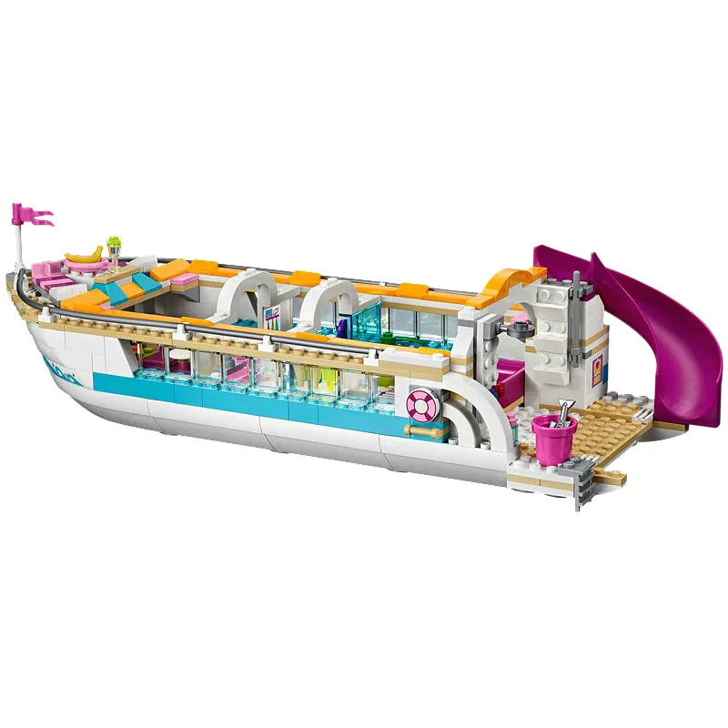 Дешево Совместимый с друзьями 41015 модель 01044 618 шт Строительные блоки крейсер Дельфин корабль кирпич фигурка игрушки для детей