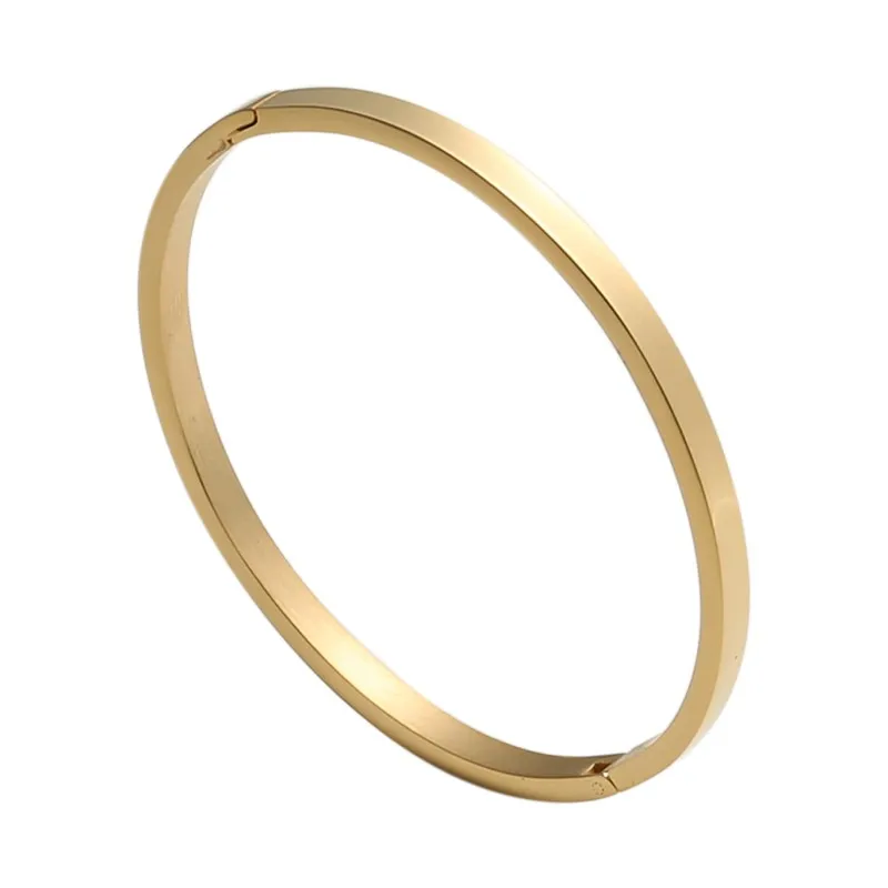 3 цвета, 3 размера из нержавеющей стали овальные браслеты пустой браслет для женщин модная запонка браслет ювелирное изделие подарок для женщин - Окраска металла: Gold plating