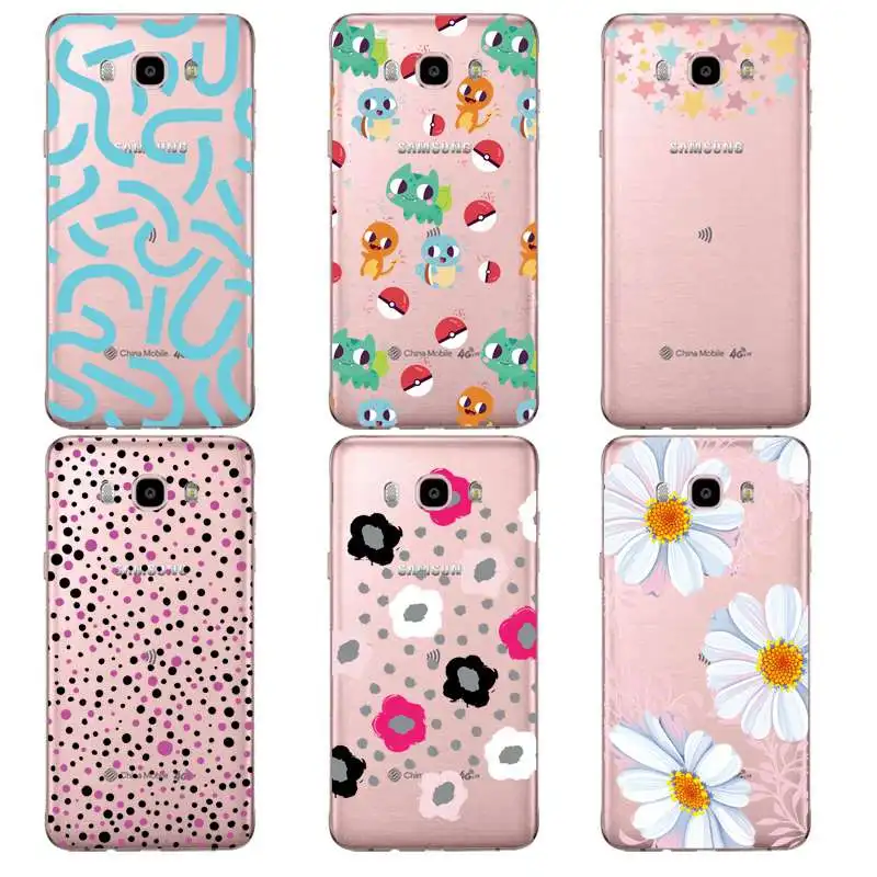 Cartoon Stars Little Hollow flower Soft Clear TPU Phone Case For Samsung J3 J5 J7 S6 S7 S8 note8 A3 A5 C7 J2prime Free Shipping | Мобильные