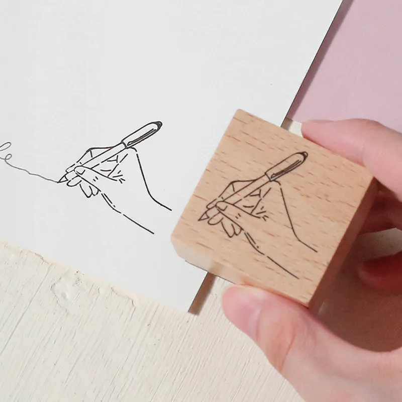 

Handbook Daily Life cute tailoring paste copy write clip seal stamp Wood and rubber seal Log rubber stamp Decorative dairy book