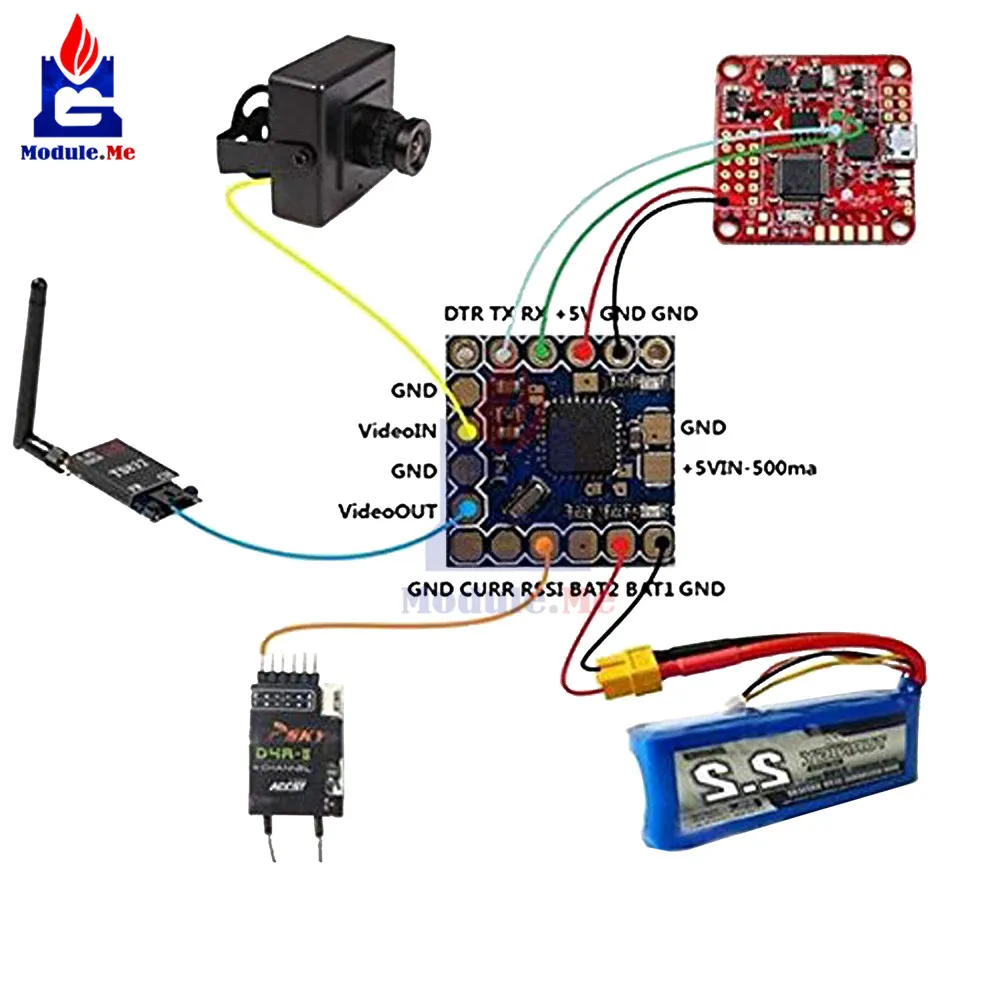 

diymore Mini OSD Control Module Board OSD W/ KV Team MOD Electronic for Racing F3 Naze32 Flight Controller 5V 12V Module