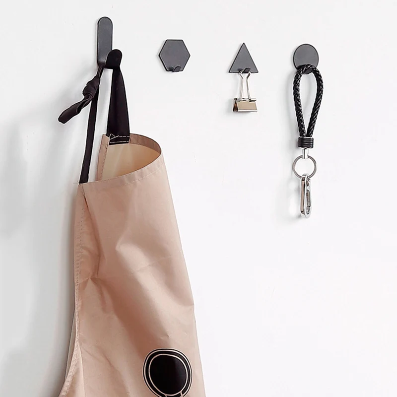 

4 pcs/Set Waterproof Wrought Iron Geometric Hook without Scratch for Kitchen @LS MA19