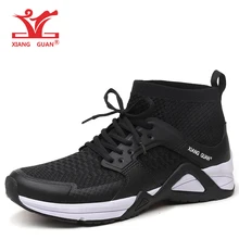 Летние XIANG GUAN мужские кроссовки для бега спортивные летние легкие сетчатая переноска для небольших животных Кроссовки цвет черный белый спортивная обувь США 6-12