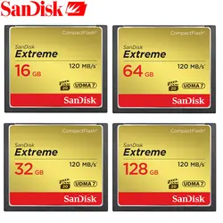 SanDisk CF карта памяти Extreme CompactFlash 32 Гб 64 Гб 128 ГБ CF карта VPG-20 120 МБ/с./с. для богатых 4 к и Full HD видео SDCFXS