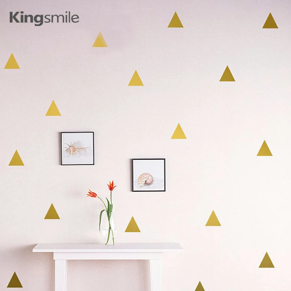 60 قطعة/مجموعة trangles ملصقات الحائط الفينيل جدار الفن قشر وعصا الاطفال ملصقا للأطفال غرف نوم ديكور المنزل