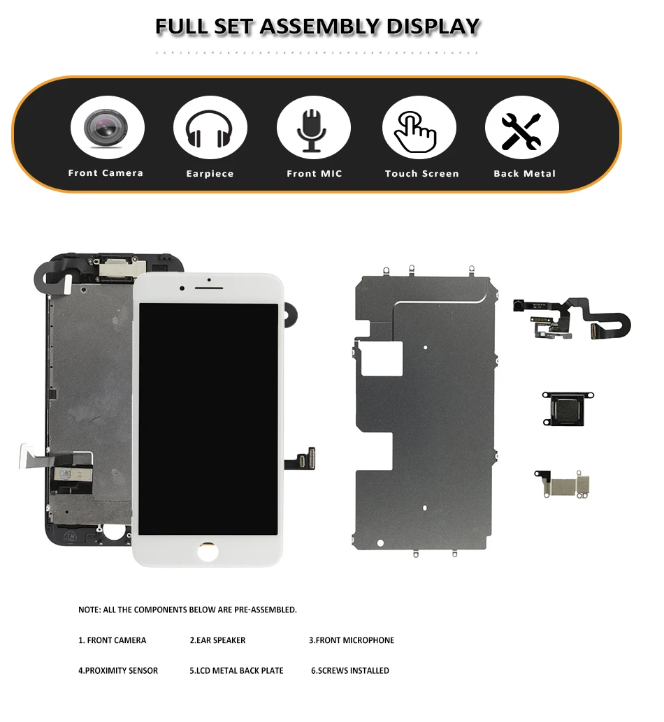 Полный комплект ЖК дисплея для iPhone 7G 8G 7 8 Plus дисплей в сборе сенсорный экран