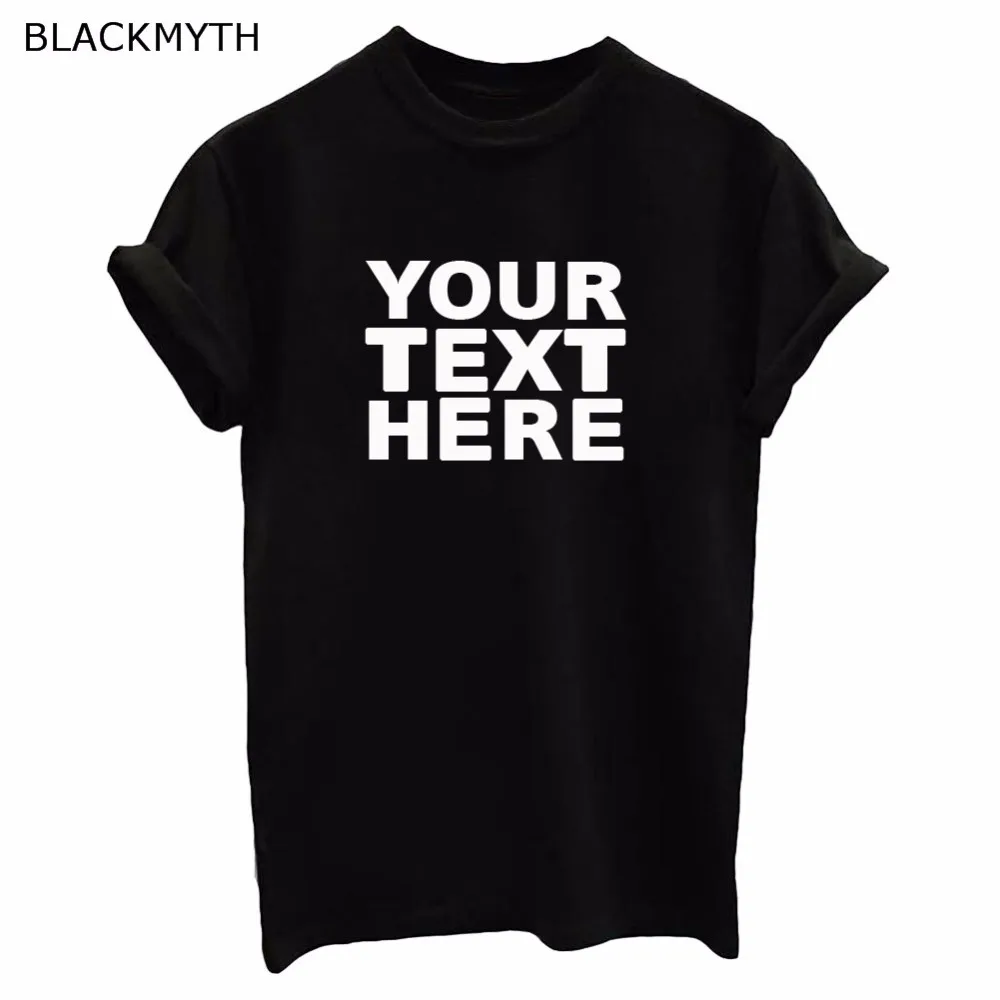 Fashion Women's Black White Funny T shirt YOUR TEXT HERE Lady Hipster