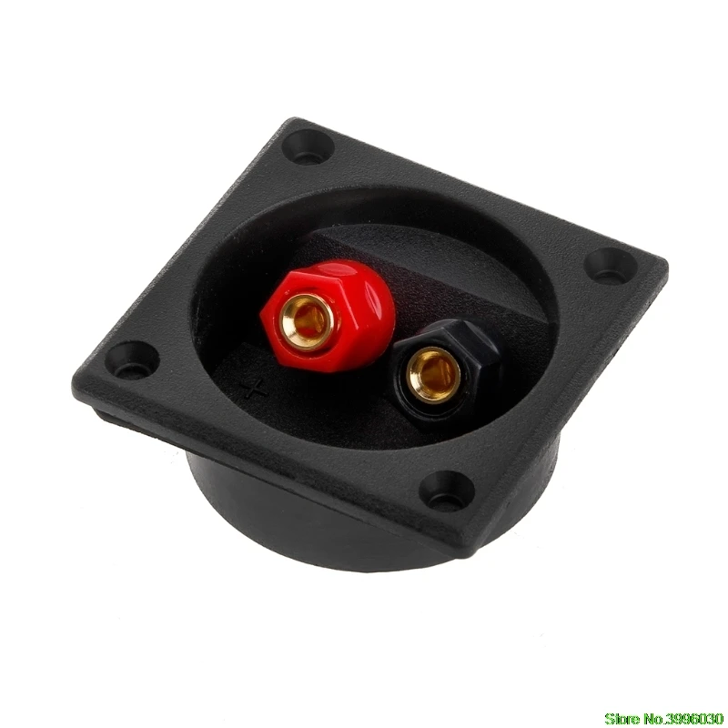 

Square Shape Double Binding Post Type Speaker Box Terminal Cup Black And Red