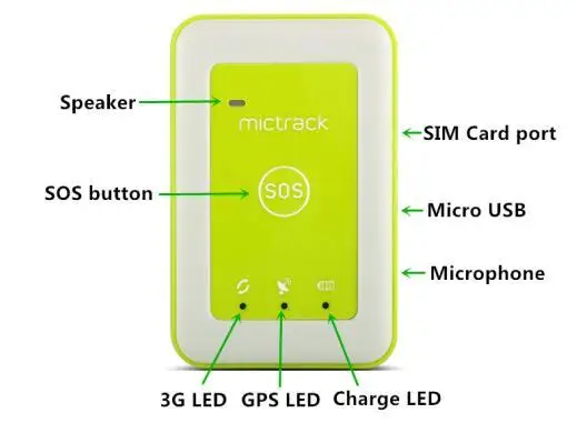 Mictrack 3G WCDMA Personal Tracker MT510 GPS Tracker 1600mAh UMTS Two-way Talk Voice Monitor Mileage Report SOS tracker for car